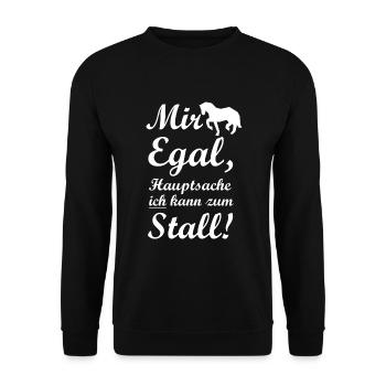Pferd Stall Reiten - Unisex Pullover - Schwarz - Vorne - Alina (178cm) & Michal (187cm)
