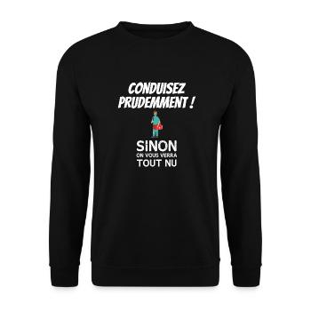 Ambulancier Humour - Conduisez prudemment ! - Sweat-shirt Unisexe - noir - Devant - Alina (178cm) & Michal (187cm)