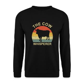 The cow whisperer Vintage Retro - Unisex Sweatshirt - black - Front - Alina (178cm) & Michal (187cm)