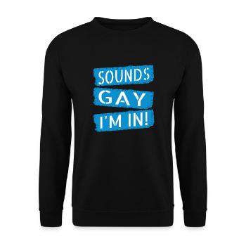 present bday funny rainbow gay gift idea joke - Unisex Sweatshirt - black - Front - Alina (178cm) & Michal (187cm)