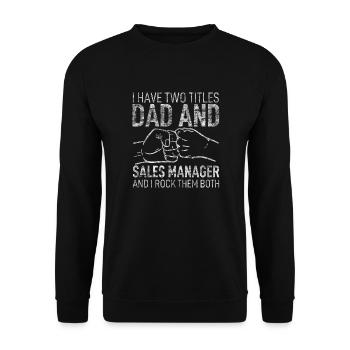 Papa Outfit Vater Spruch Sohn Lustig Tochter - Unisex Pullover - Schwarz - Vorne - Alina (178cm) & Michal (187cm)