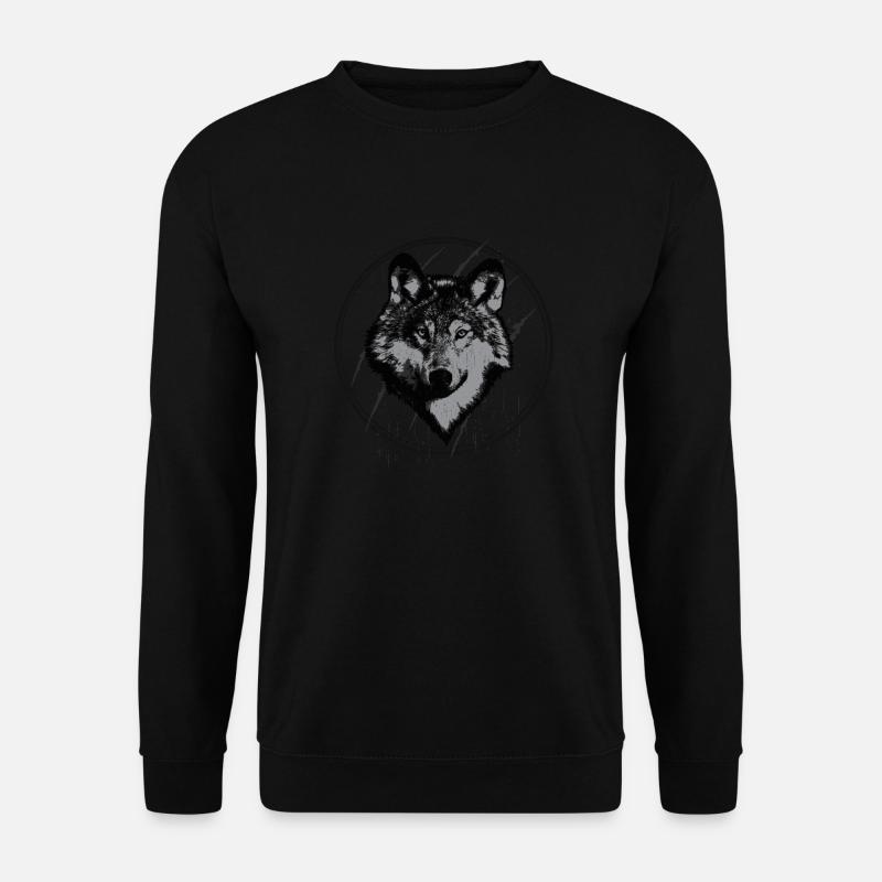 Der Wolf im Kreis - Unisex Pullover - Schwarz