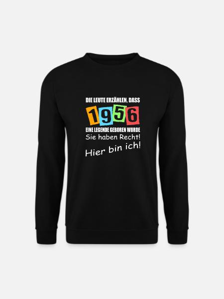 Legende geboren 1956. Lustiger Geburtstagsspruch - Unisex Pullover - Schwarz