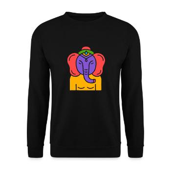Symbol of an Indian elephant, culture of India - Unisex Sweatshirt - black - Front - Alina (178cm) & Michal (187cm)