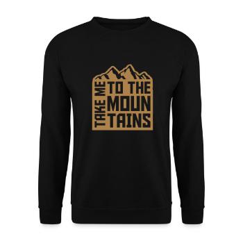 To the mountains quote - Unisex Sweatshirt - black - Front - Alina (178cm) & Michal (187cm)