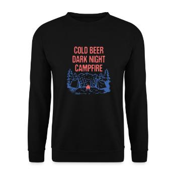 Cold Beer Dark Night Camping Drinking Camper - Unisex Sweatshirt - black - Front - Alina (178cm) & Michal (187cm)