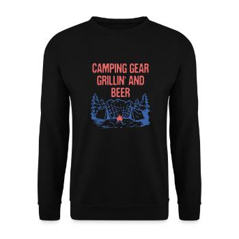Camping Grillin' and Beer Camper Party Camp - Unisex Sweatshirt - black - Front - Alina (178cm) & Michal (187cm)