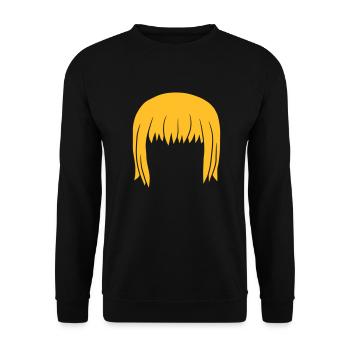 Head Blonde Bob Hairstyle Bob - Unisex Sweatshirt - black - Front - Alina (178cm) & Michal (187cm)