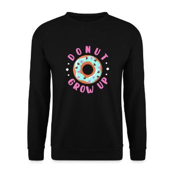 donut grow up Design for a donut or witty jokes - Unisex Sweatshirt - black - Front - Alina (178cm) & Michal (187cm)