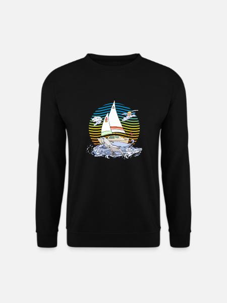 Segelboot - Unisex Pullover - Schwarz