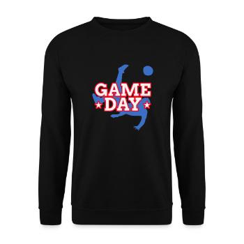 Football vintage Soccer Game Day - Unisex Sweatshirt - black - Front - Alina (178cm) & Michal (187cm)
