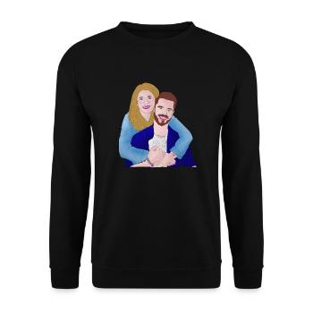 In Love Couple forever and ever Shirt Trend New - Unisex Pullover - Schwarz - Vorne - Alina (178cm) & Michal (187cm)