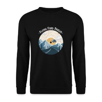 Flying Car over the mountain - Unisex Sweatshirt - black - Front - Alina (178cm) & Michal (187cm)