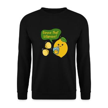 Limonade au jus de citron Gimme Vitamins Summer - Sweat-shirt Unisexe - noir - Devant - Alina (178cm) & Michal (187cm)