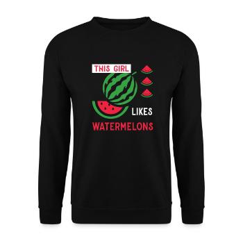 Fille aime les melons Fruits de pastèque d'été - Sweat-shirt Unisexe - noir - Devant - Alina (178cm) & Michal (187cm)