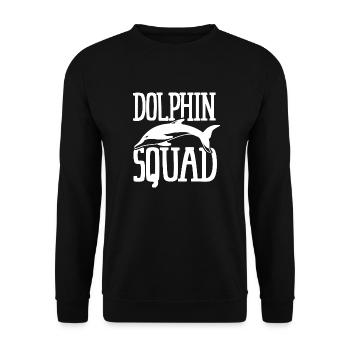 Cute Dolphin Quad Ironisches Zitat Meerestier - Unisex Pullover - Schwarz - Vorne - Alina (178cm) & Michal (187cm)