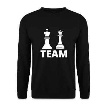 Chess Saying Shirt Gift Checkmate Queen King - Unisex Sweatshirt - black - Front - Alina (178cm) & Michal (187cm)