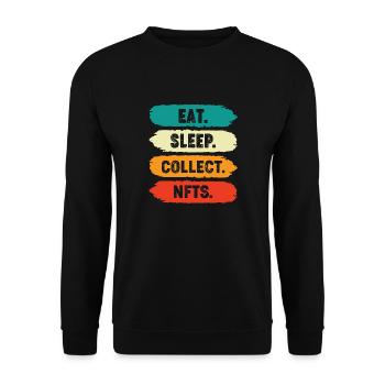 EAT SLEEP COLLECT NFT - Unisex Sweatshirt - black - Front - Alina (178cm) & Michal (187cm)