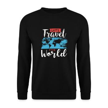Let travel the world, holiday travel - Unisex Sweatshirt - black - Front - Alina (178cm) & Michal (187cm)