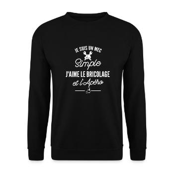 bricolage et apéro / humour bricoleur - Sweat-shirt Unisexe - noir - Devant - Alina (178cm) & Michal (187cm)