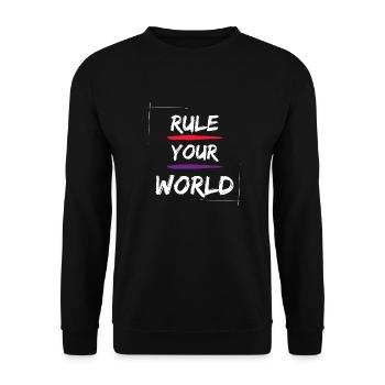 Rule your World - Unisex Pullover - Schwarz - Vorne - Alina (178cm) & Michal (187cm)