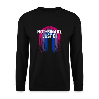 Not-binaire Juste Bi Bisexuel Dictons Bi Pride - Sweat-shirt Unisexe - noir - Devant - Alina (178cm) & Michal (187cm)