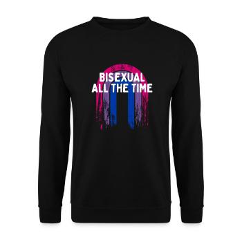 Bisexuel tout le temps Bi Citation Motivationnelle Bi - Sweat-shirt Unisexe - noir - Devant - Alina (178cm) & Michal (187cm)