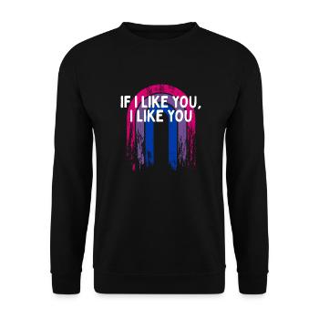 If I Like You I Like You Bisexual LGBTQ Bi Pride - Unisex Sweatshirt - black - Front - Alina (178cm) & Michal (187cm)