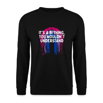 Bi chose que vous ne comprendrez pas Bisexuel LGBTQ Bi - Sweat-shirt Unisexe - noir - Devant - Alina (178cm) & Michal (187cm)