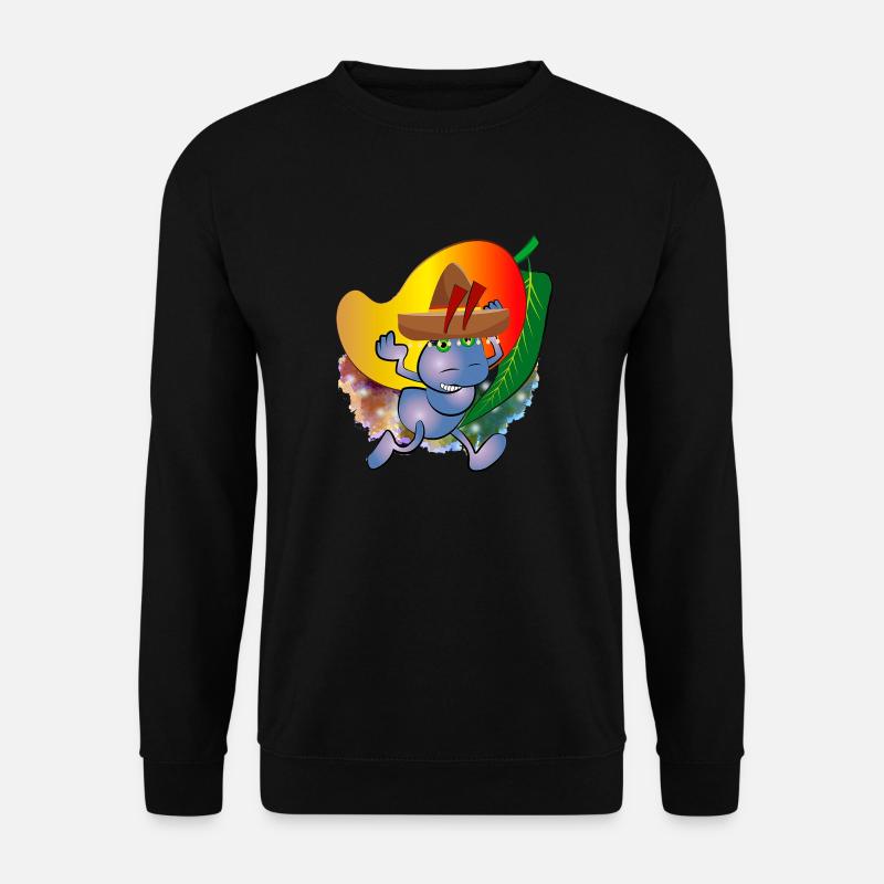 Mexikanische Ameise mit einer Mangofrucht - Unisex Pullover - Schwarz