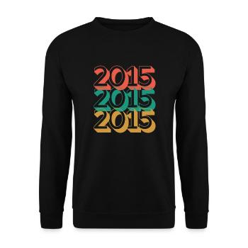 Anniversaire année 2015 / Vintage 2015 - Sweat-shirt Unisexe - noir - Devant - Alina (178cm) & Michal (187cm)
