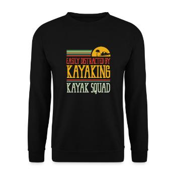 Distrait par le kayak Canot Pagaie Kayak - Sweat-shirt Unisexe - noir - Devant - Alina (178cm) & Michal (187cm)