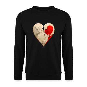 GEBROCHENES HERZ - Unisex Pullover - Schwarz - Vorne - Alina (178cm) & Michal (187cm)