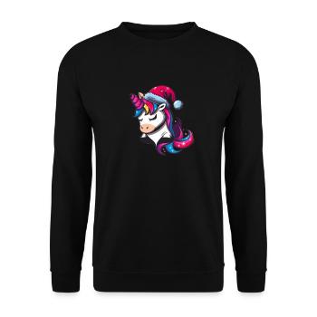 Licorne festive - Sweat-shirt Unisexe - noir - Devant - Alina (178cm) & Michal (187cm)
