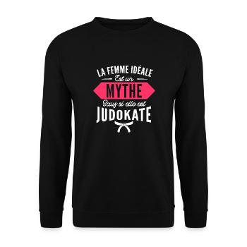 la femme idéale est judokate / humour femme judo - Sweat-shirt Unisexe - noir - Devant - Alina (178cm) & Michal (187cm)
