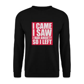 J’avais de l’anxiété en disant - Sweat-shirt Unisexe - noir - Devant - Alina (178cm) & Michal (187cm)