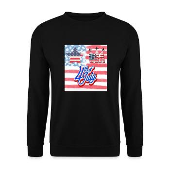 USA, étoiles et ceintures - Sweat-shirt Unisexe - noir - Devant - Alina (178cm) & Michal (187cm)