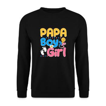 Pink or Blue Papa t’aime le meilleur papa de tous les temps - Sweat-shirt Unisexe - noir - Devant - Alina (178cm) & Michal (187cm)