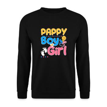 Pink or Blue Pappy t’aime le meilleur papa de tous les temps - Sweat-shirt Unisexe - noir - Devant - Alina (178cm) & Michal (187cm)