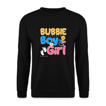 Pink or Blue Bubby Loves You Jewish Grandmother - Unisex Pullover - Schwarz - Vorne - Alina (178cm) & Michal (187cm)