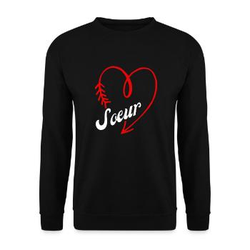sœur cœur - Sweat-shirt Unisexe - noir - Devant - Alina (178cm) & Michal (187cm)