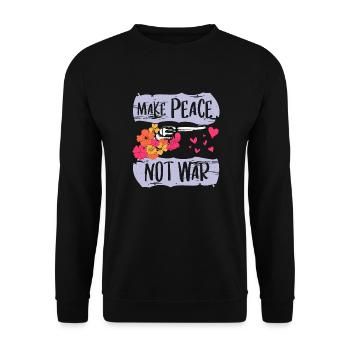 Peace Love Peace Symbol for Love Peace - Unisex Sweatshirt - black - Front - Alina (178cm) & Michal (187cm)