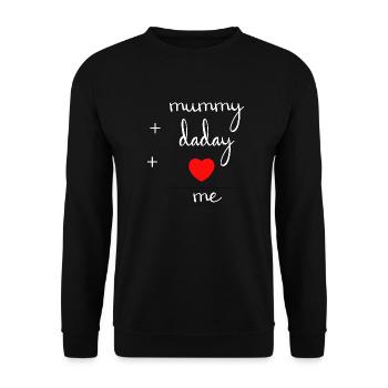 Grossesse Baby shower Babyshower Boy Girl - Sweat-shirt Unisexe - noir - Devant - Alina (178cm) & Michal (187cm)