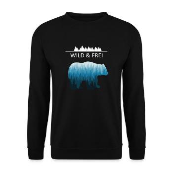 Adventure Travel Hiking Mountain - Unisex Pullover - Schwarz - Vorne - Alina (178cm) & Michal (187cm)