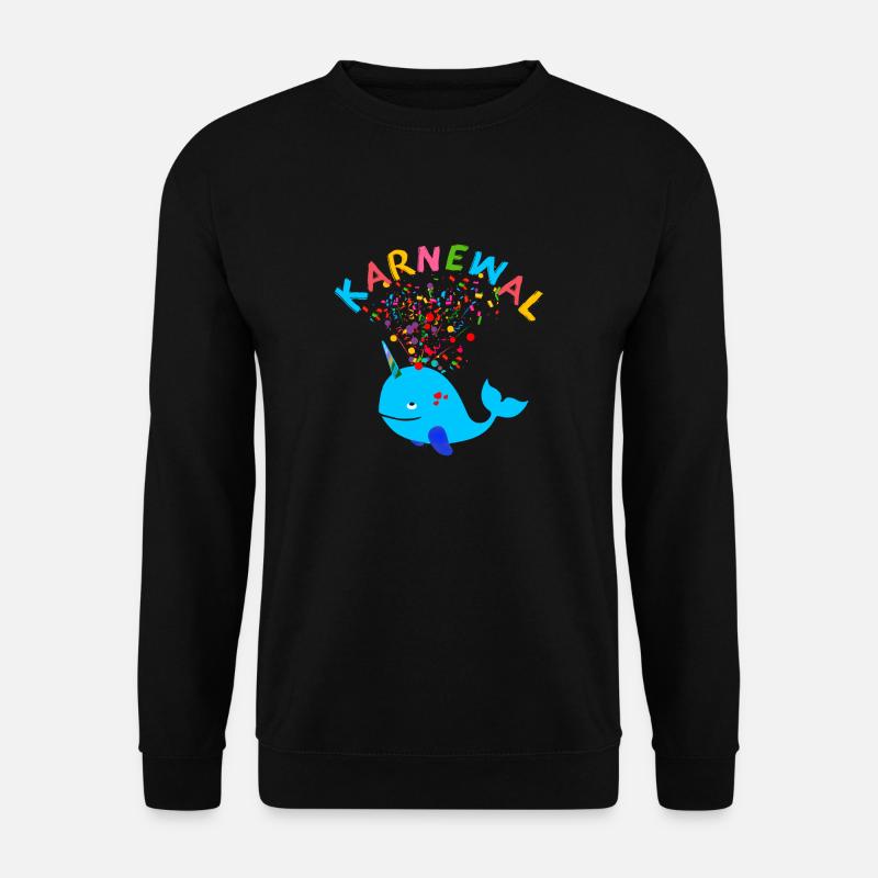 karnewal,wal,konfetti,karneval,walfisch,ich bin ei - Unisex Pullover - Schwarz