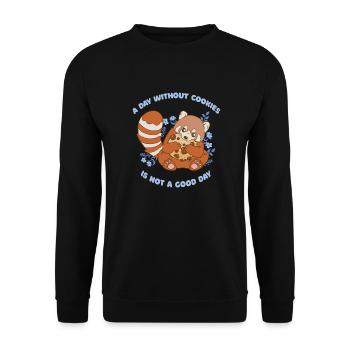 A Day Without Cookies Is Not A Good Day Cookie - Unisex Pullover - Schwarz - Vorne - Alina (178cm) & Michal (187cm)