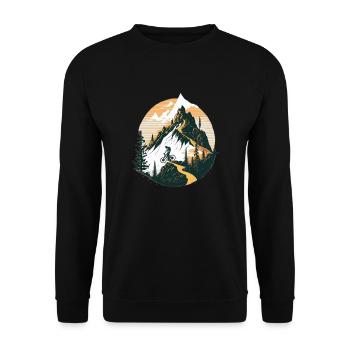 Uphill Biker Have Respect - Unisex Pullover - Schwarz - Vorne - Alina (178cm) & Michal (187cm)