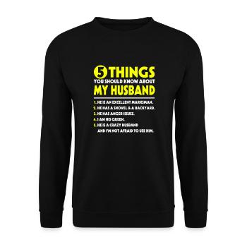 5 Dinge, die Sie über mein Mann T-Shirt wissen sollten - Unisex Pullover - Schwarz - Vorne - Alina (178cm) & Michal (187cm)