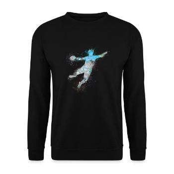 Handball, handballer, Beachhandball,Graffiti - Unisex Pullover - Schwarz - Vorne - Alina (178cm) & Michal (187cm)