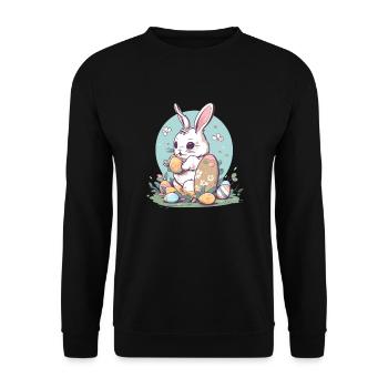 Osterhase - Unisex Pullover - Schwarz - Vorne - Alina (178cm) & Michal (187cm)